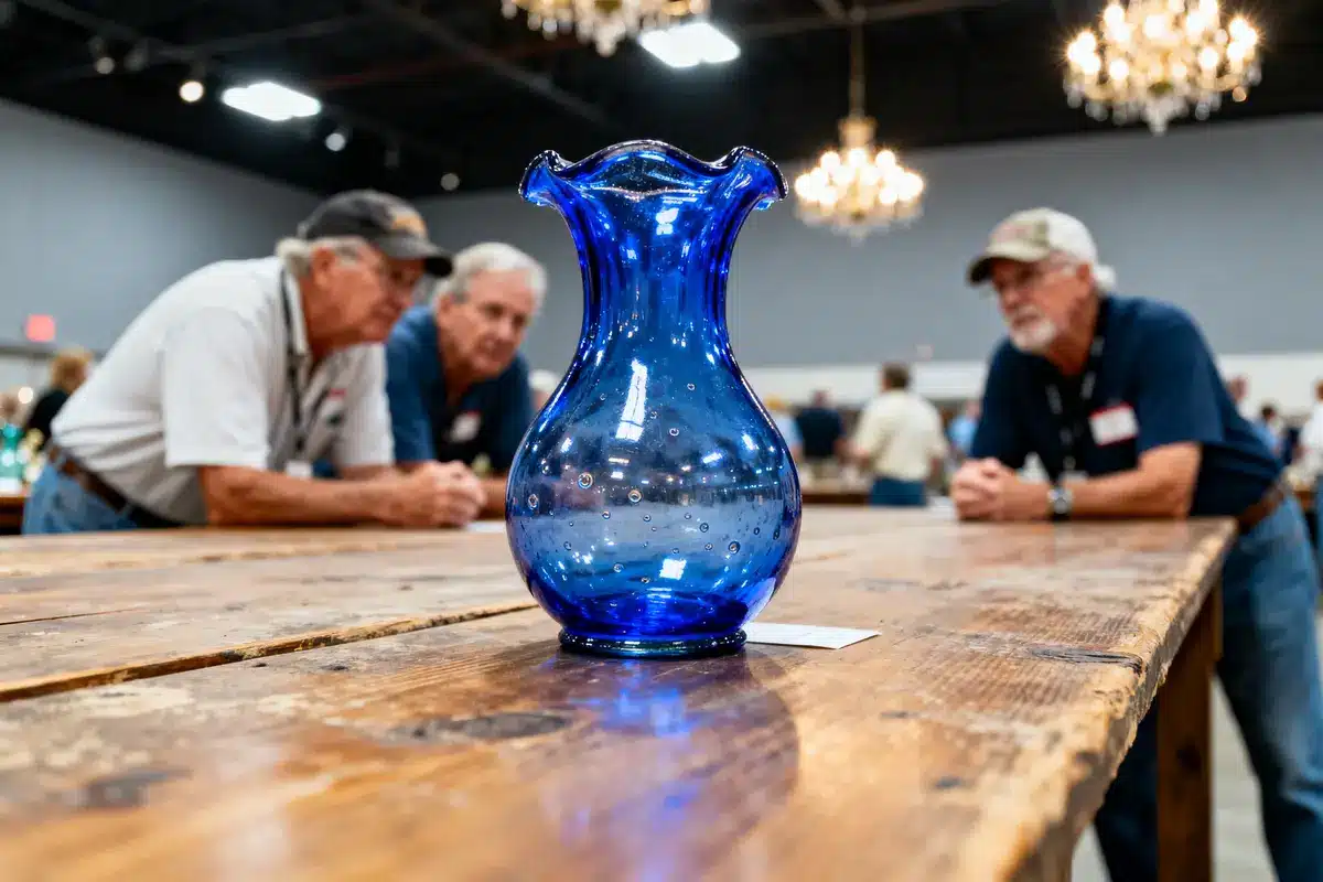 Dexter City Auction Carnival Glass Vase Sets Rare World Record