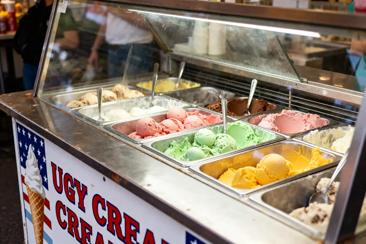 Why Did Antique Ice Cream Tables Have Glass Displays and Coolers?