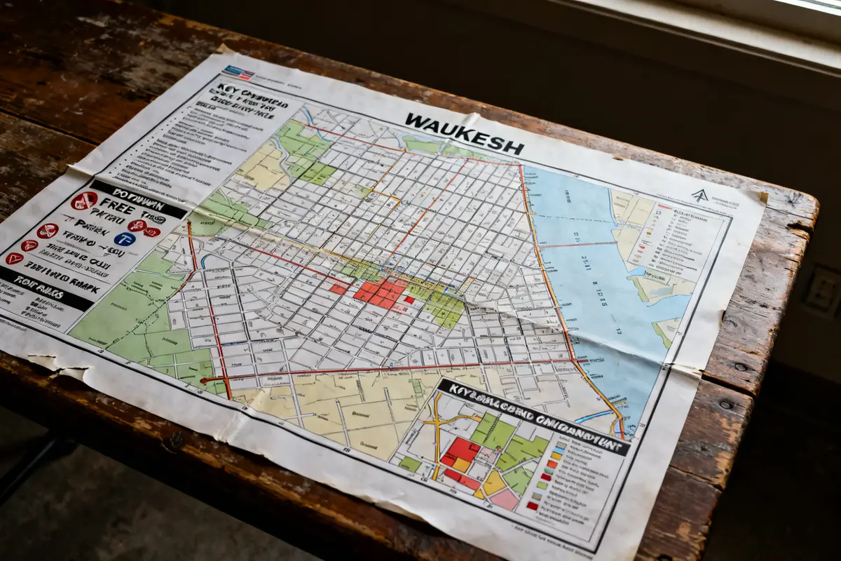 Waukesha Map: Official Streets, Parking, Zoning & Directions